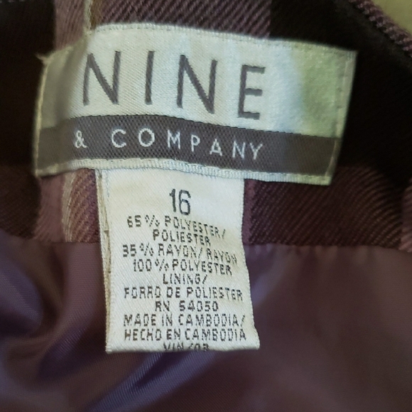 Purple and White Plaid Midi Vintage Straight Skirt for Casual Occasions - Picture 6 of 6